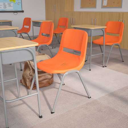 FLASH FURNITURE Orange Shell Stack Chair, PK5 5-RUT-EO1-OR-GG